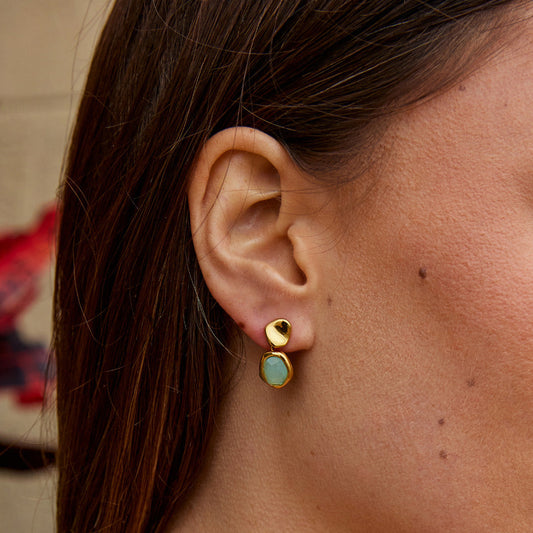 Pendientes de aguamarina y oro