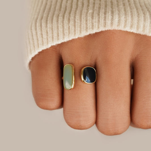 Anillo envolvente con aguamarina