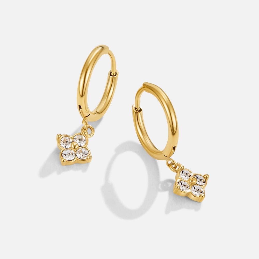 Pendientes de cristal con forma de trébol de cuatro hojas