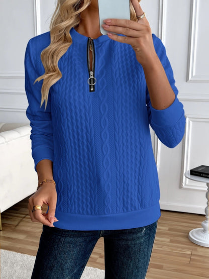 Sudadera con cremallera texturizada: elegante y cómoda