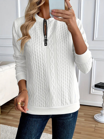 Sudadera con cremallera texturizada: elegante y cómoda