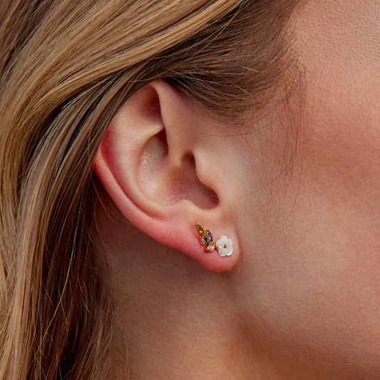 Pendientes Crystal White Blossom