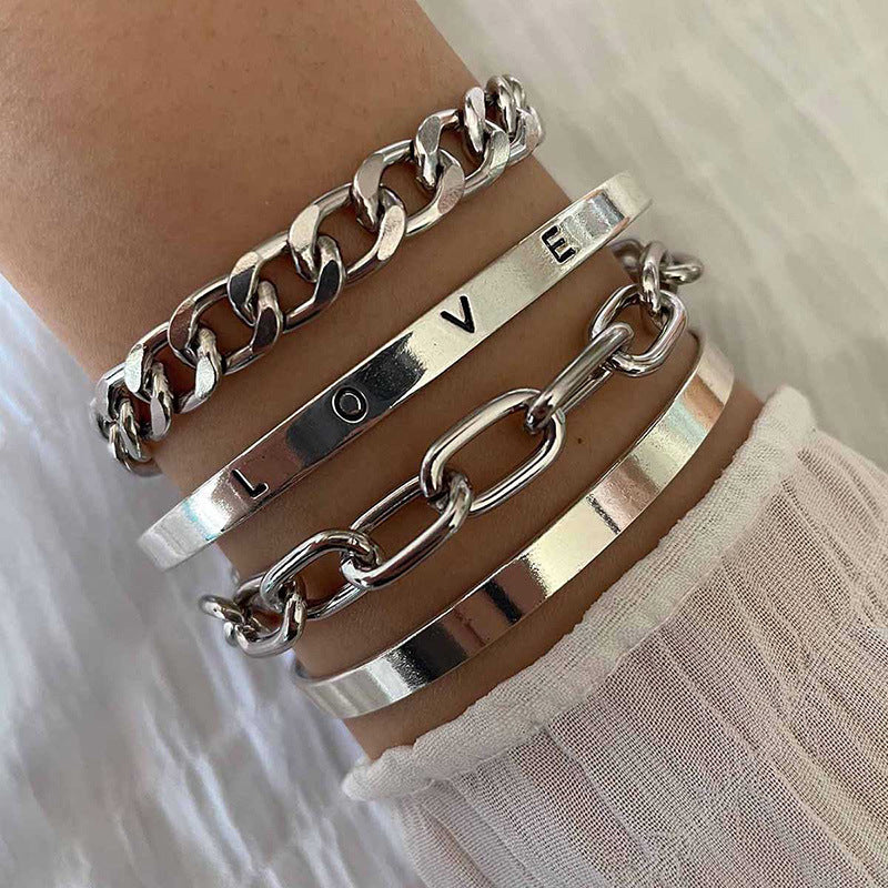 Conjunto de pulseras Élan Mercer en oro blanco