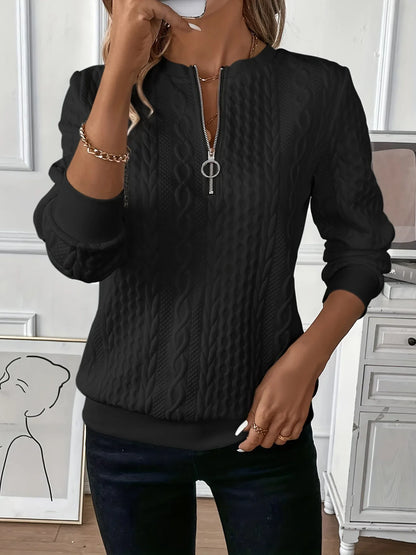Sudadera con cremallera texturizada: elegante y cómoda