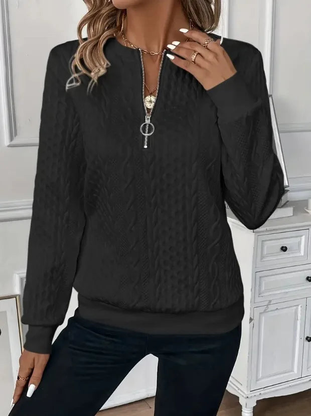 Sudadera con cremallera texturizada: elegante y cómoda
