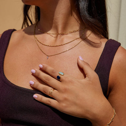 Anillo envolvente con aguamarina