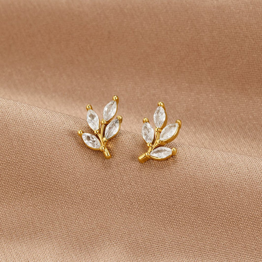 Pendientes de hoja de cristal