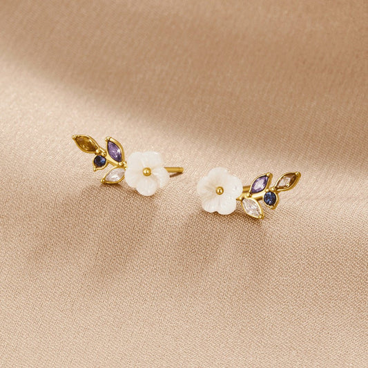 Pendientes Crystal White Blossom