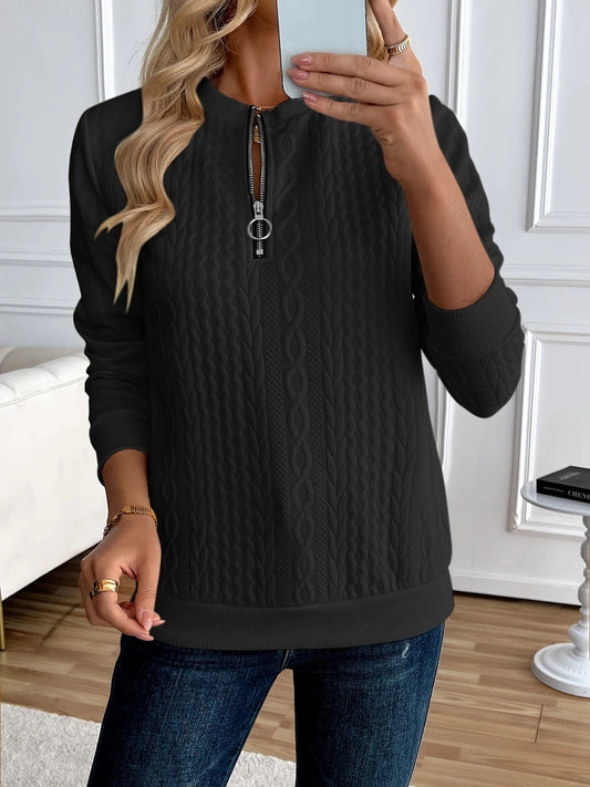 Sudadera con cremallera texturizada: elegante y cómoda