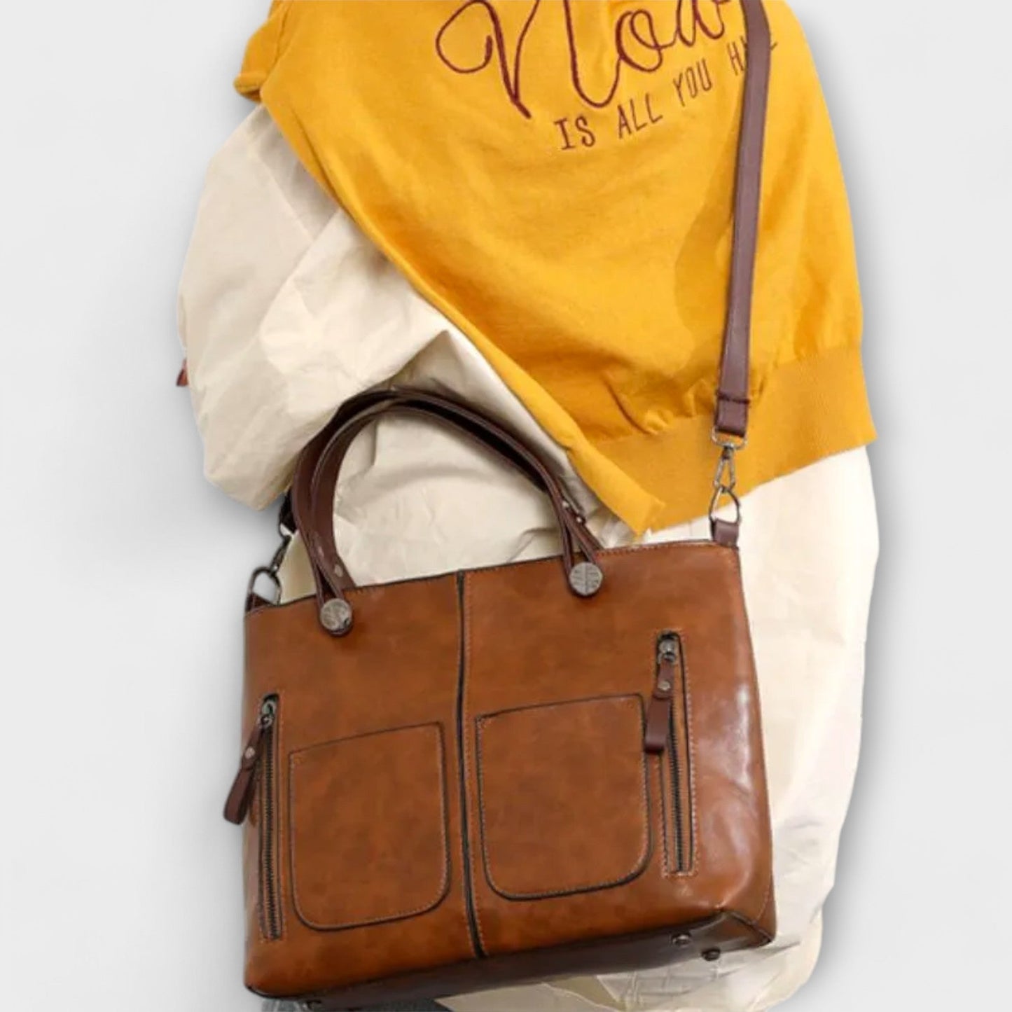 Elegante bolsa de cuero