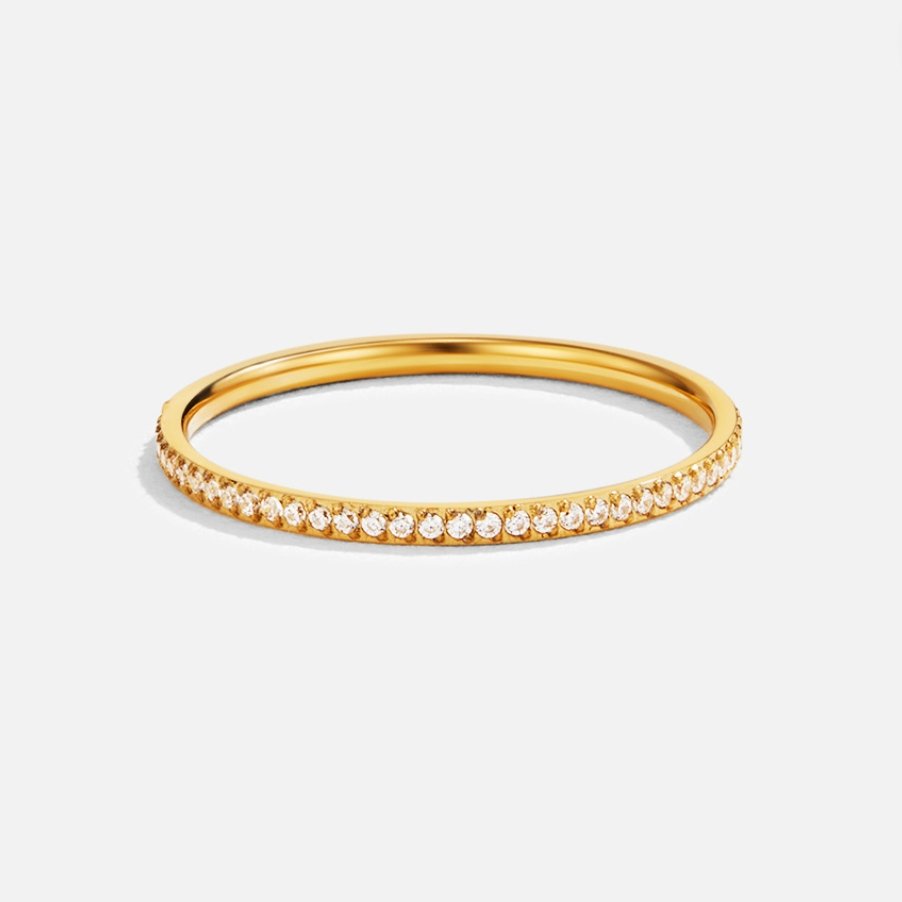 Anillo Eternity de cristal y oro de 18 quilates