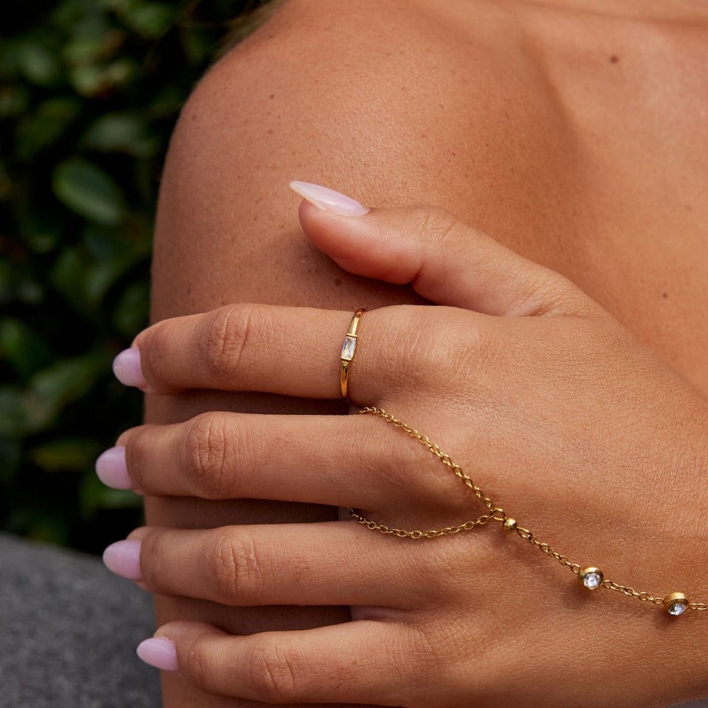 Anillo de cristal Leonore Baguette