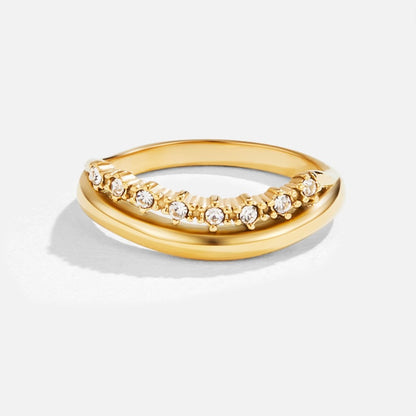Anillo de capas de cristal blanco Marissa
